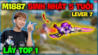 Free Fire | NTN thử thách cầm " M1887 Sinh Nhật 5 Tuổi " lever 7 lấy top 1 sinh tồn xếp hạng !!