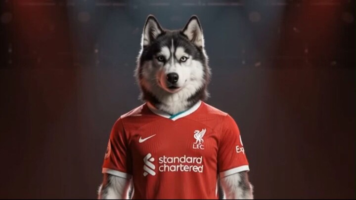 🐺🔥 ไซบีเรียนตัวตึง! เต้น K-POP ในชุดลิเวอร์พูล | Siberian Husky Dance