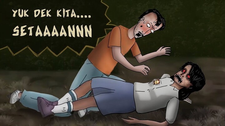 Mau jahatin cewek SMA, muka dia jadi seram menganga #HORROMISTERI _ Kartun Hantu