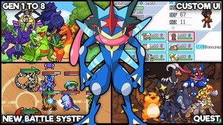 New Pokemon GBA Rom With Gen 1 to 8, Quest, New Battle System, Custom UI, Online PVP And More