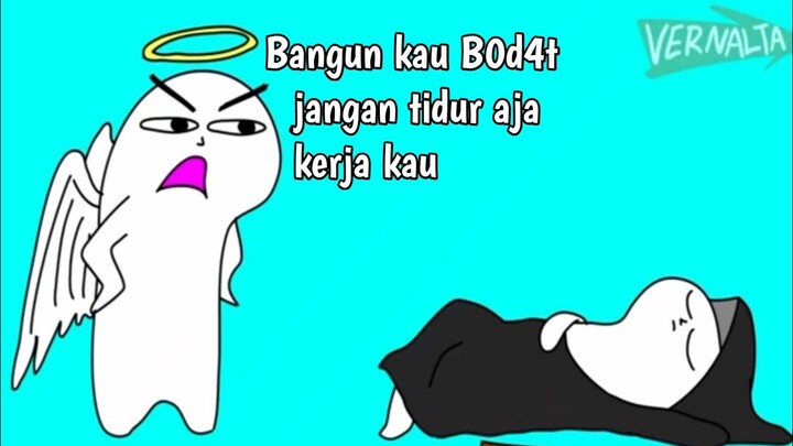Bangun kau B0d4t || animasi terbaru lucu bikin ngakak || vernalta