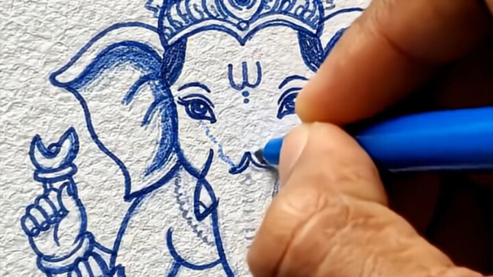 ganpati bappa Drawing 🙏✍️ #shorts #viral #arts #shortsfeeed