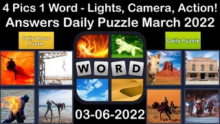 4 Pics 1 Word - Lights, Camera, Action! - 06 March 2022 - Answer Daily Puzzle + Bonus Puzzle