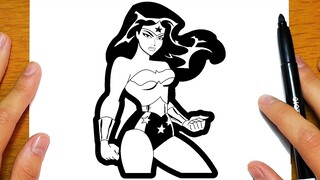 BELAJAR MELUKIS WONDER WOMAN | Lukisan yang mudah