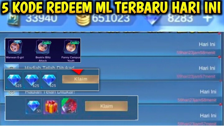 KODE REDEEM ML TERBARU HARI INI 2022 MOBILE LEGEND ML ,DIAMOND FRAGMENT, SKIN 515 DLL JIKA HOKI