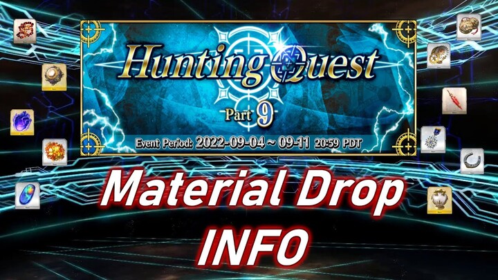 [FGO NA] Hunting Quest 9 Overview | Farming Details for each day - Including Drop Rates