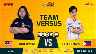 Philippines vs Malaysia Game 2 IESF 14th World Esports Championships Bali 2022
