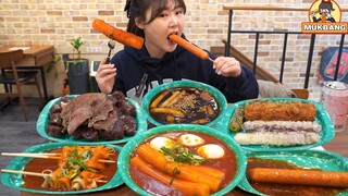 👀눈뜨자마자 가래떡 떡볶이 먹으러 달려가기..! | 우리할매 떡볶이, 순대, 치즈돈까스, 튀김, 짜장떡볶이, 가래떡 떡꼬치 먹방 Mukbang