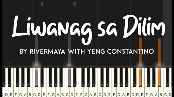 Liwanag sa Dilim by Rivermaya with Yeng Constantino synthesia piano tutorial  | lyrics + sheet music