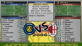 Winning Eleven 10 PS 2 Konami Cup - Inter Milan vs AC Milan || PES 6 Gameplay