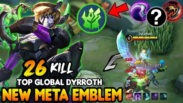 TRY THIS DEMON SLAYER TALENT FOR DYRROTH NEW META EMBLEM IN RANK | TOP GLOBAL DYRROTH BEST BUILD!