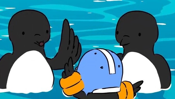 Jump down 🐧🪨🌊-【Daily Life of Small Animals | Natural Habitat Shorts】Chinese and English subtitles