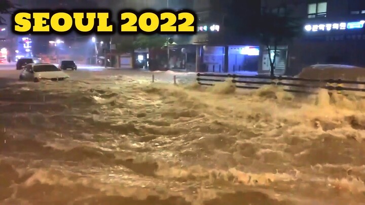 Crazy flood in Seoul! So much rain falls in Seoul, South Korea, only once every 80 years!