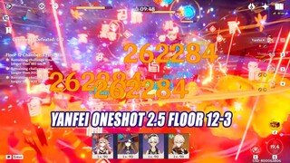 Yanfei Destroy 2.5 Abyss - Oneshot Combo Floor 12-3 | The Nuke Team Showcase