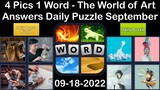 4 Pics 1 Word - The World of Art - 18 September 2022 - Answer Daily Puzzle + Bonus Puzzle