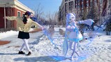 Dancing with Hatsune Miku on snow