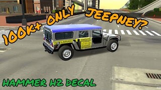 Hammer H2 Decal | Jeepney Decal | Car Parking Multiplayer