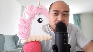ASMR Satisfying Marshmallow Unicorn Pop 🦄 & Stick (Pen) Noms 🤤