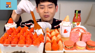 Mukbang đồ ăn có dâu tây thơm ngon #anngon