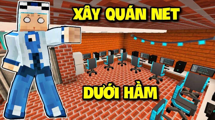 MÈO BÉO THỬ THÁCH XÂY QUÁN NET DƯỚI TẦNG HẦM NHÀ TRONG LÀNG HERO MINECRAFT