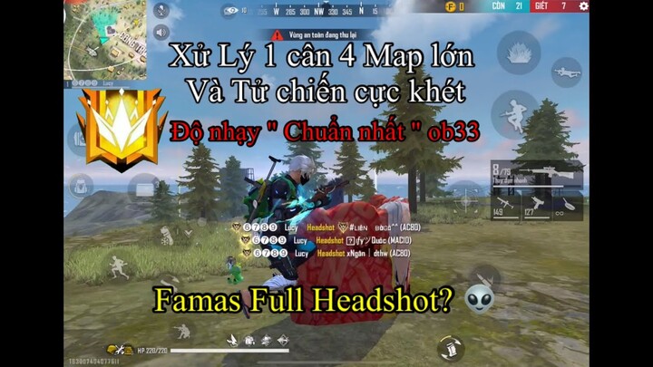 Xử lý Cân 4 Map lớn + Tử chiến siêu cháy 🔥 Cách chỉnh Độ nhạy Android và ios Auto Headshot cực dễ 🤫