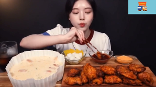 Mukbang thịt gà chiên #anngon