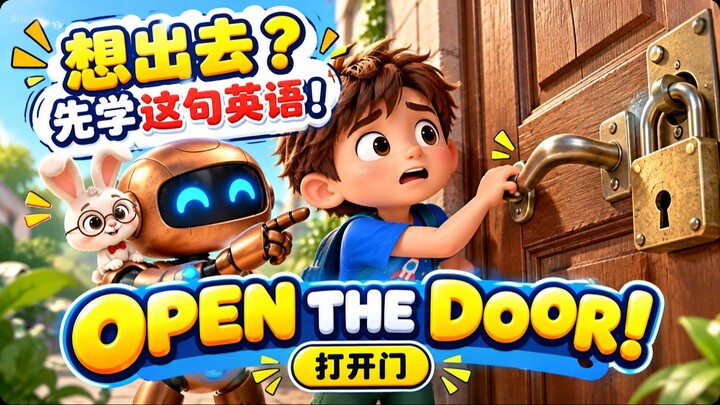 门打不开？用英语说：OPEN THE DOOR 🚪｜20秒学会一句实用英语