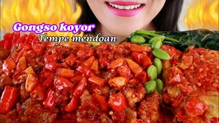 ASMR GONGSO KOYOR PEDES, TEMPE MENDOAN SAMBEL MERCON | INDONESIAN FOOD | ASMR MUKBANG INDONESIA