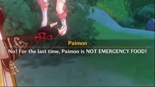 Everytime paimon was called Emergency Food | Genshin Impact