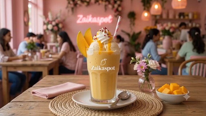 Mango ice cream shake|