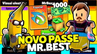 CHEGOU AGORA O NOVO PASSE MR.BEAST 0.53 DO STUMBLE GUYS [NOVO EMOTE ESPECIAL E SKINS GRÁTIS] 😱
