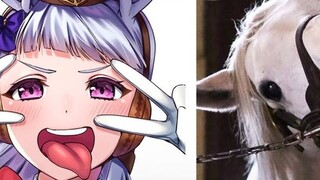 The Golden Ship's real horse is even more meme-like than the real one_ Those small details of "Uma M