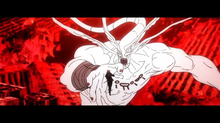 Sukuna use Malevolent Shrine on Mahoraga