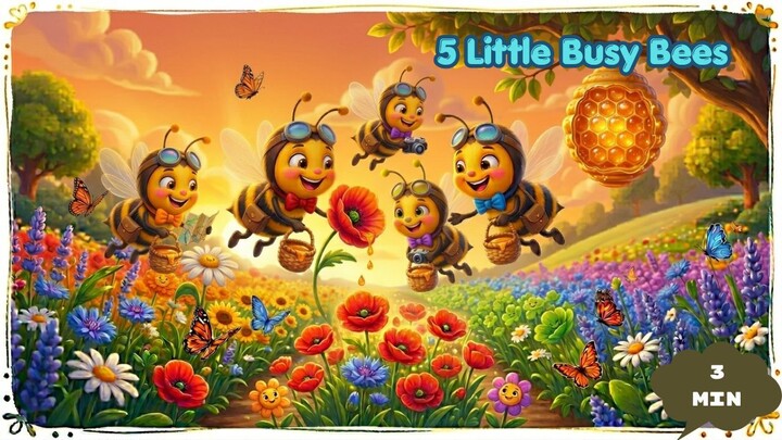 5 little busy bees I CoCobubbles Nursery Rhymes and Kids Songs