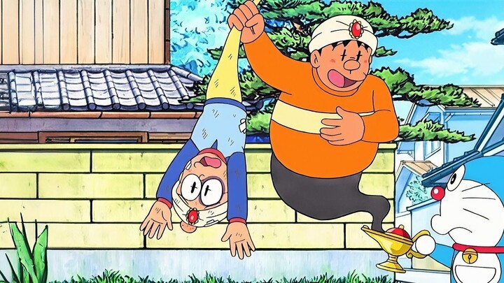 Nobita menggunakan lampu ajaib untuk memenuhi banyak keinginan, termasuk keinginannya sendiri.