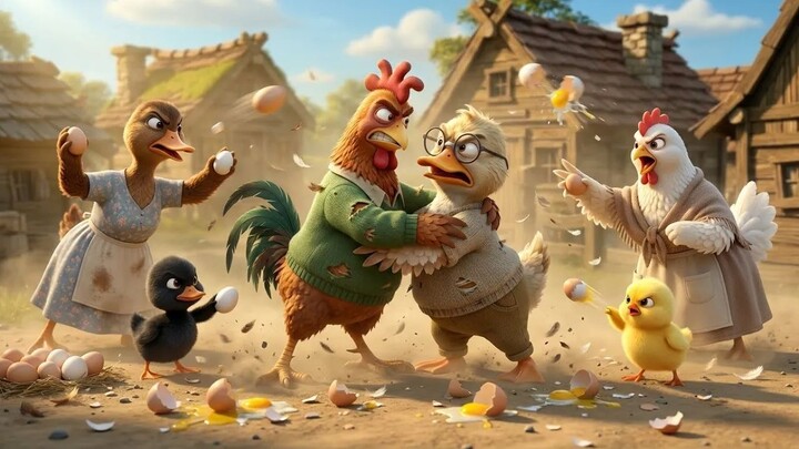 Hen vs Goose The Epic Fight | Funny Cartoon | Mama Toons