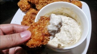 CRISPY FISH FILLET WITH GARLIC DIP