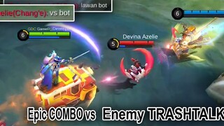 Epic Combo VS ENEMY TRASHTALK | Mobile Legends Funny Gameplay Auto aim CHANG E with Combo JS Odette