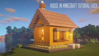 Beautiful and simple concrete house in minecraft