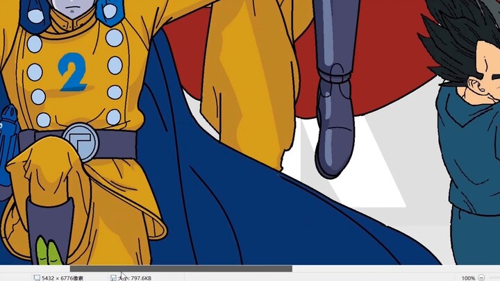 [Drawing] A masterpiece of craftsmanship! It took me 40+ hours to copy the Dragon Ball Super superhe