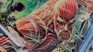 Speed Drawing - Attack on titan ยักษ์ใหญ่ไททัน vs เอเรน วาดการ์ตูน