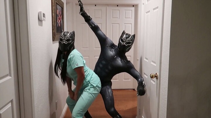 【Marvel COS】Black Panther costume try on!