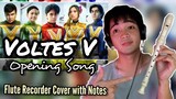 VOLTES V (Opening Song) FLUTE RECORDER COVER WITH EASY LETTER NOTES Instrumental