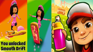 ปลดล็อก SUNSET Smooth Drift (พลังพิเศษ) Board บน Subway Surfers San Francisco 2017! HD