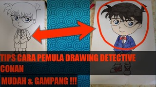 DRAWING PEN ANIME CHARACTERS DETECTIVE CONAN !! LEBIH SIMPLE BAGI PEMULA !!