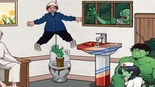 Zombies broke into the house! Grandma was trembling, but Grandpa was soaking his feet?