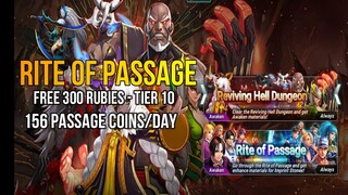 KOF Allstar: Free 300 Rubies and 156 Passage Coins/day RITE OF PASSAGE