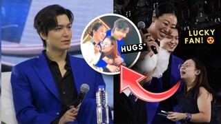 Lee Min ho invited a lucky fan to come onstage for a selfie.