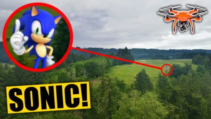 My DRONE caught SONIC THE HEDGEHOG in a CREEPY FOREST!! Sonic In Real Life Caught on Camera!!