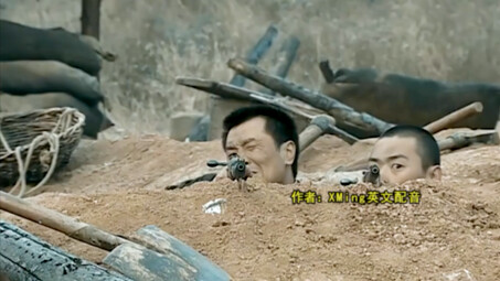 English dubbing, a fight breaks out while they are running, and the two men push each other away fro